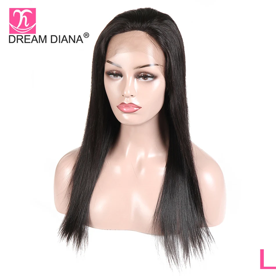 DreamDiana бразильский прямой парик на кружеве 8-2" натуральный черный Remy парики без клея 13x4 кружевные передние человеческие волосы парики низкое соотношение