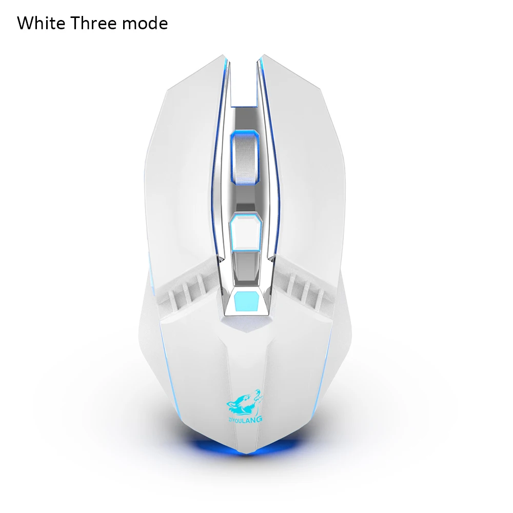 White 3 modes Bluetooth 5,0, игровая мышь, 2,4G, беспроводная компьютерная мышь, оптическая, бесшумная, эргономичная, 3 уровня dpi, 6 клавиш, игровая мышь - Цвет: White 3 modes