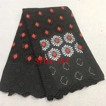 

STILL FLY black african swiss voile lace fabric 100%cotton dubai fabric soft swiss voile laces switzerland dry lace 5yards/lot