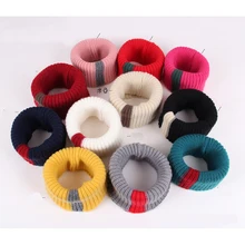 Зимний теплый шарф для девочек и мальчиков, вязаный шерстяной пряжа, кольца на шею, детский слюнявчик, шарфы, детская одежда, аксессуары