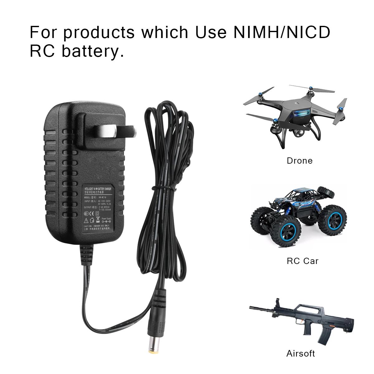 Chargeur RC 6 Connecteurs 3S 12.6V 1A pour Batterie Li-ion