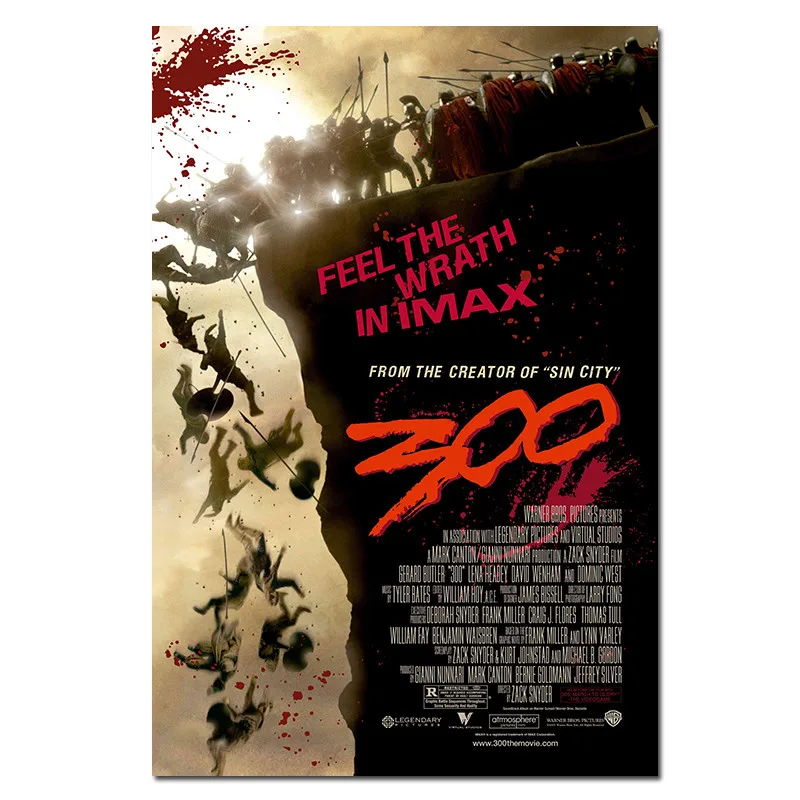 300 Спартанские воины кинопостер историческая война Фильм шелковые