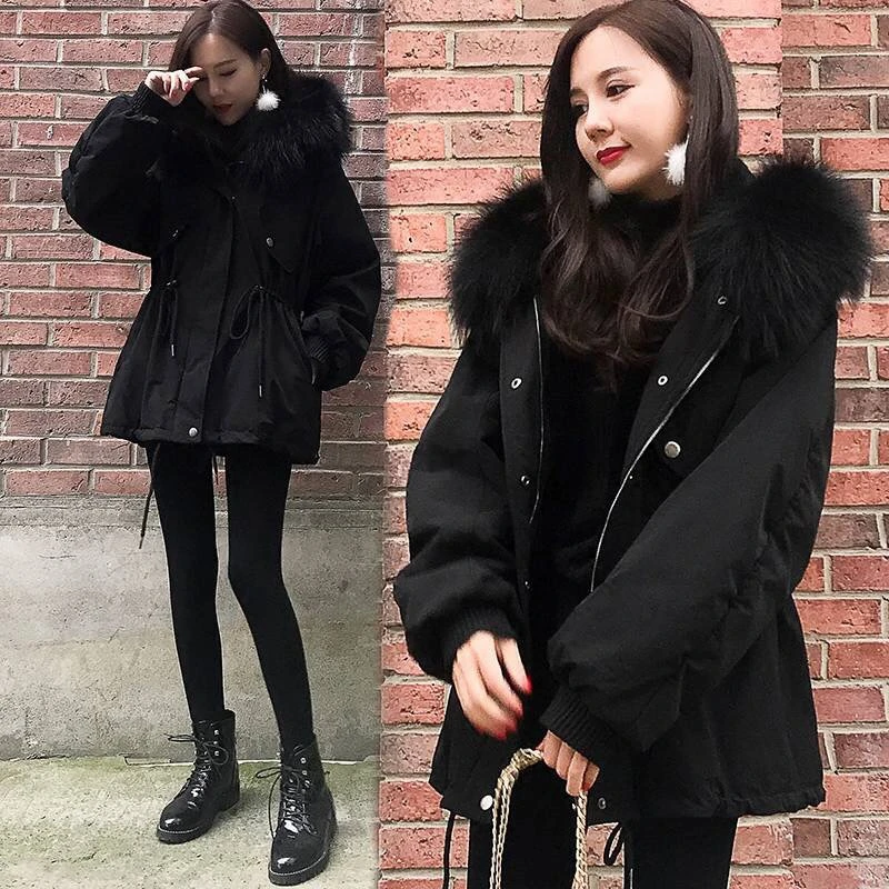 Осенняя и зимняя новая Женская Длинная тонкая куртка Женская Корейская версия моды с капюшоном женские парки Пальто B563