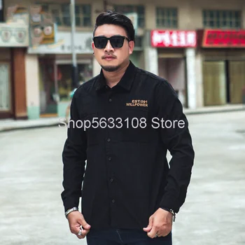 

C1161 Shirt Corduroy Shirt Shirt Plus Fat Plus Size Fat Man Men's Wear