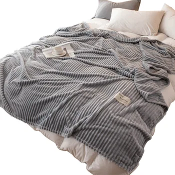 

Office Cover Wrap Sleeping Blanket Throw Fluffy Breathable Soft Thick Solid Color Flannel Blanket Manta Sofa Home Deco EC50TZ