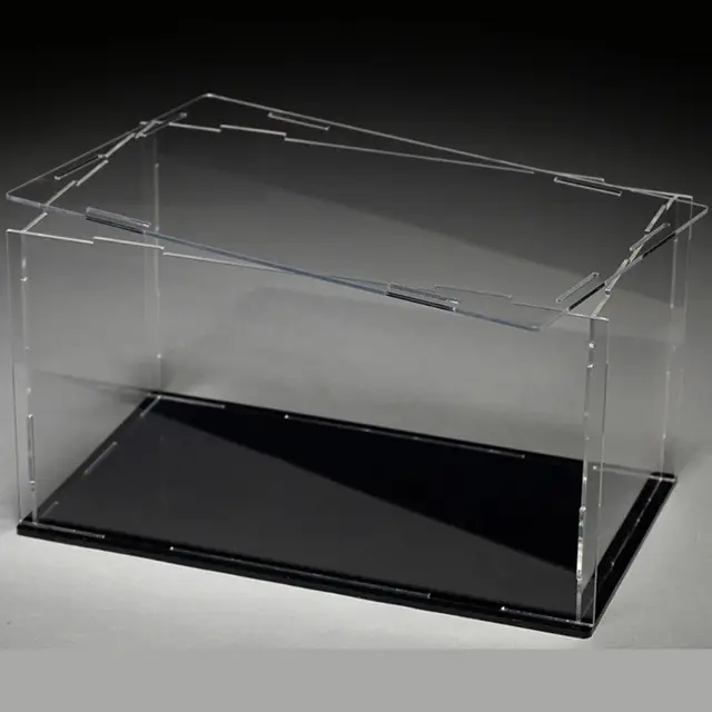 Acrylic Black Base Dustproof Clear Display Show Case for 1/18 Diecast Model Toy 5