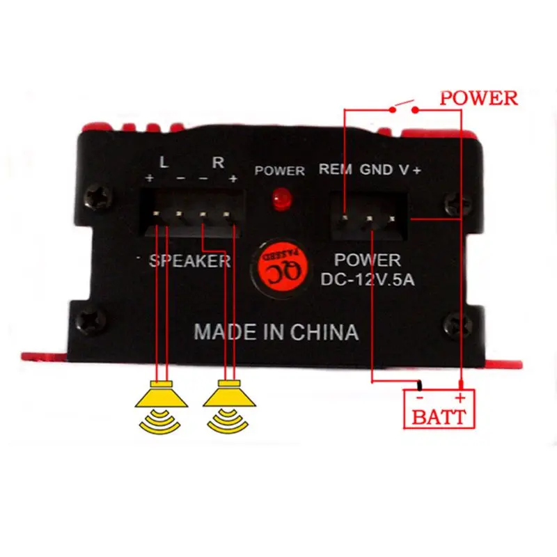 Mini Hi-Fi 18W 2 Channel Stereo Audio Amplifier For Car Auto Motorcycle HOT