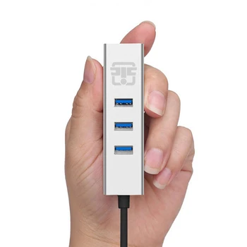 

USB Type-C to 3 Port USB Hub with Ethernet Adapter for Type-C enabled device Fast USB data-transfer speed of up to 5 Gbps