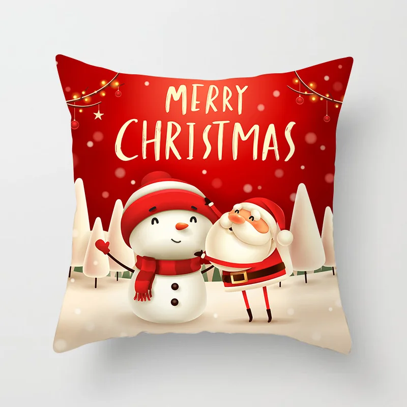 Santa Claus 05 Односторонняя печать полиэстер мультфильм Санта Клаус декоративные подушки Чехол снеговик олень Рождественский Чехол на подушку украшение - Цвет: Santa Claus 05