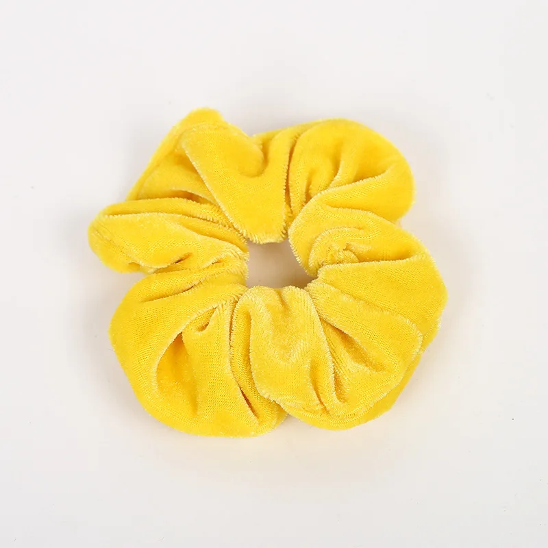 R-Yellow Новинка, 30 цветов, винтажные резинки для волос, толстые бархатные резинки, женские эластичные ободки для девочек, головные уборы, простые резиновые галстуки для волос - Цвет: R-Yellow