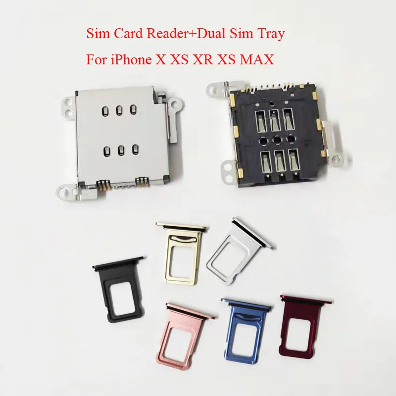 

10set/lot New Sim Card Reader Sim Tray For iPhone X XS XR XS MAX