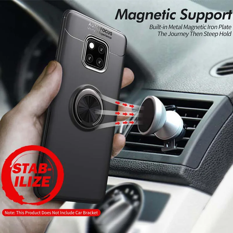 Магнитный автомобильный кольцевой держатель чехол для Huawei Mate 30 9 10 Pro 20 Lite 20X TPU