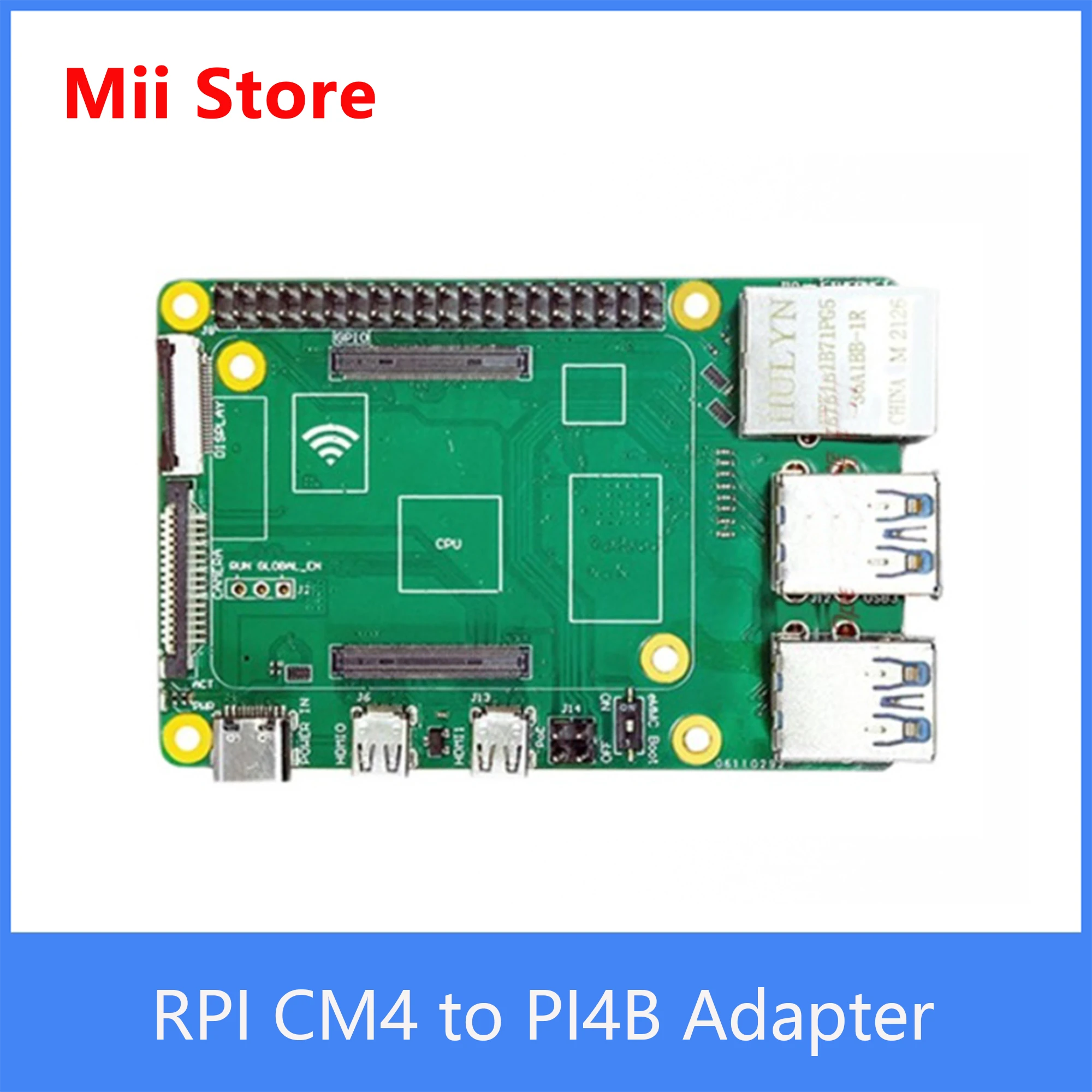 Raspberry Pi CM4 to PI4B Adapter eMMC Boot 4 x USB 3.0 TF Slot Gigabit