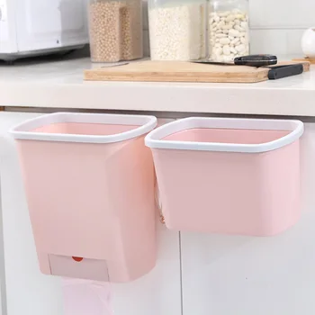 

Kitchen Cabinet Door Hanging Trash Can Wall-mounted Waste Baskets Trash Garbage Bin Can Rubbish Container for Bathroom Toilet