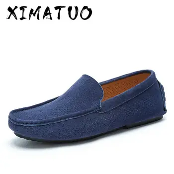 

2020 Summer Loafers Men Shoes Casual Genuine Leather Flats Shoes Soft Male Moccasins Breathable Slip on Driving Boat Shoes
