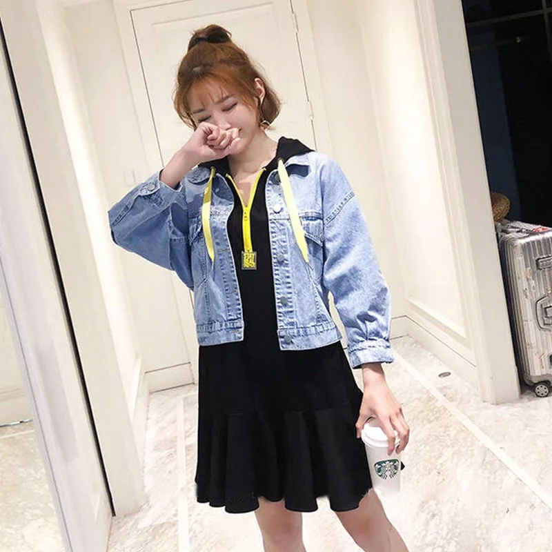 Vangull новая джинсовая куртка Harajuku Женская вышитая джинсовая куртка хип хоп сзади цветок кружева вверх джинсовая куртка повседневная женская куртка