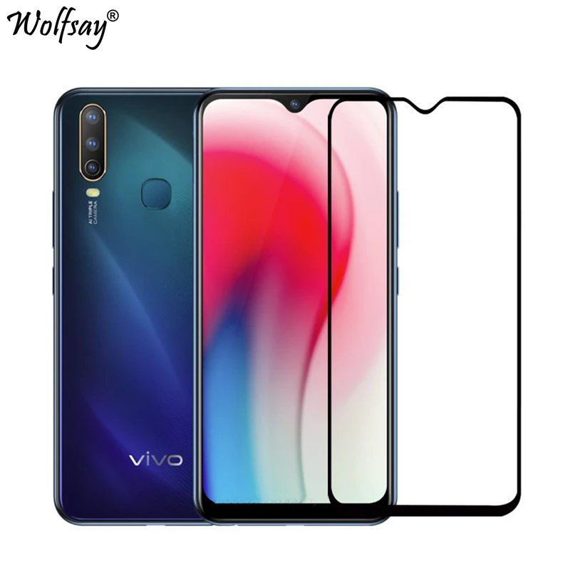 Black Полное покрытие, закаленное стекло для Vivo U3X, защита экрана, целое клеевое Защитное стекло для Vivo U3X, стекло для телефона Vivo U3X U10, 2 шт - Цвет: Black