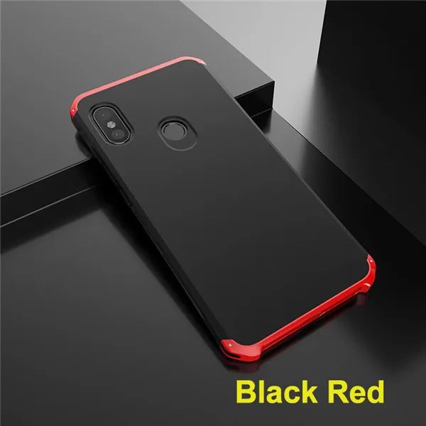 Black Red Чехол для Redmi Note 5, чехол для Xiaomi Redmi Note 5, металлический+ PC, чехол для Xiaomi Redmi Note 6 Pro 4 4X 5A 5 Pro, чехол, противоударный - Цвет: Black Red