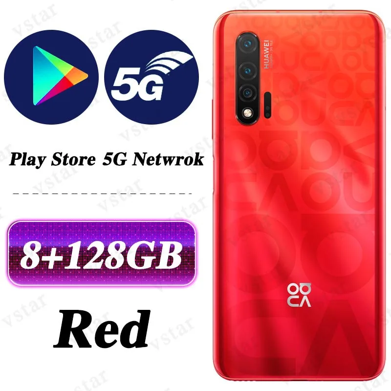 8G 128G Red Смартфон HUAWEI Nova 6 5G версии 6,57 дюймов Kirin 990 Balong 5000 Восьмиядерный Android 10,0 разблокировка лица NFC Google Play - Цвет: 8G 128G Red