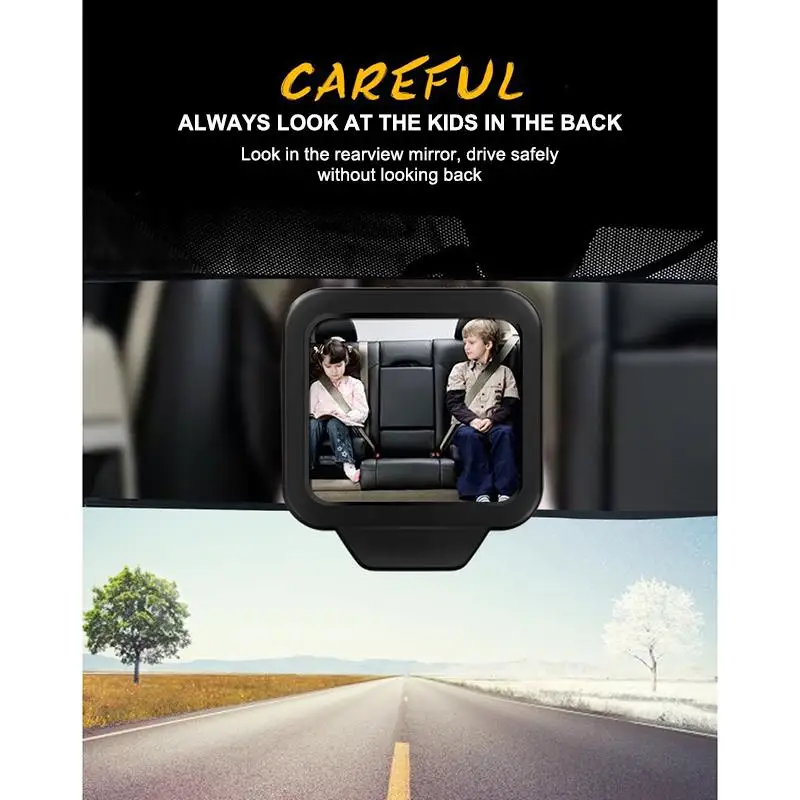 Car Rear View Mirror Baby Safety Mirror Magnetic Auxiliary Rear View Car Vehicle Side Convex Mirror Car Two-row Rear View Mirror