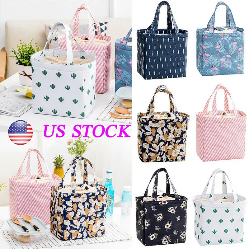 Lunch Bag Portable Insulated Adult Food Thermal Women Tote Thermal Box Cooler Travel Picnic Case Carry Tote Girls Storage Bag