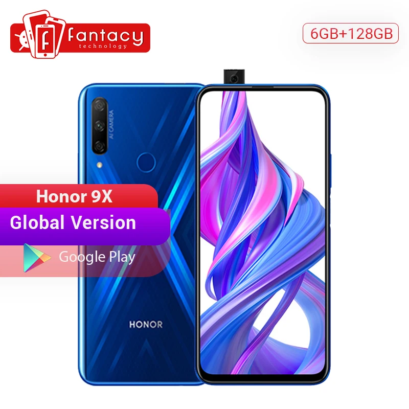 

Global Version Honor 9X Smartphone 6GB 128GB 48MP Triples Camera Mobile Phone Android 9 Full Screen 6.59'' 4000mAh Cell Phones