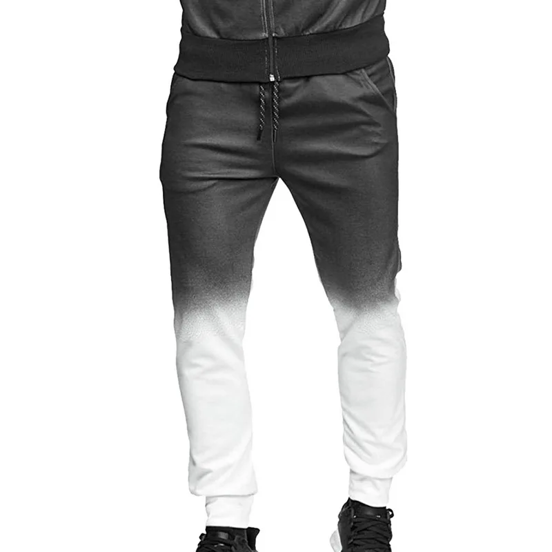 White Pants Осенний мужской модный комплект с 3D принтом, толстовка+ штаны, костюмы, градиентная Повседневная ветровка, куртка, брюки, спортивный костюм, уличная одежда большого размера - Цвет: White Pants