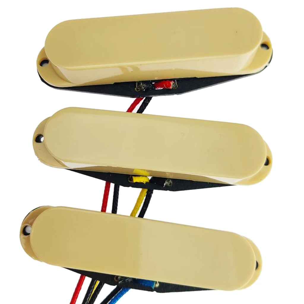 Premium Electric Guitar Pickups Humbucker Single Coil Pickup Set, 6 Strings, Beige