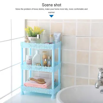 

3-Tier Floor Type Plastic Storage Rack DIY Storage Rack Bathroom Shelf Kitchen Living Room Organizer Holder