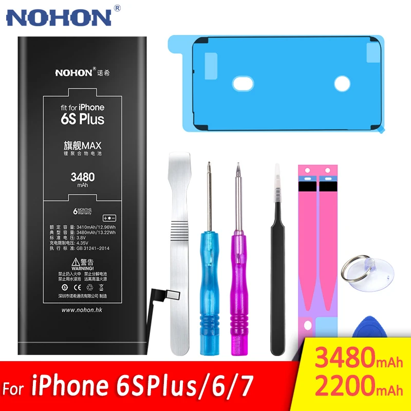 NOHON батарея для Apple iPhone 6S Plus 6 7 6splus iPhone6 iPhone7 6G 7G высокая емкость Замена батареи мобильного телефона батарея