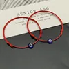 2 pièces réglable chanceux noir rouge chaîne Bracelets plat bleu mauvais œil tissé hommes chanceux Bracelet femmes Femme nouveaux bijoux de mode