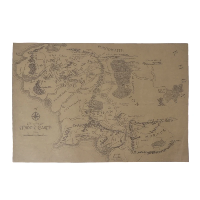 

Vintage Middle Earth Map On The Lord Kraft Poster Home Decor Wall Stickers