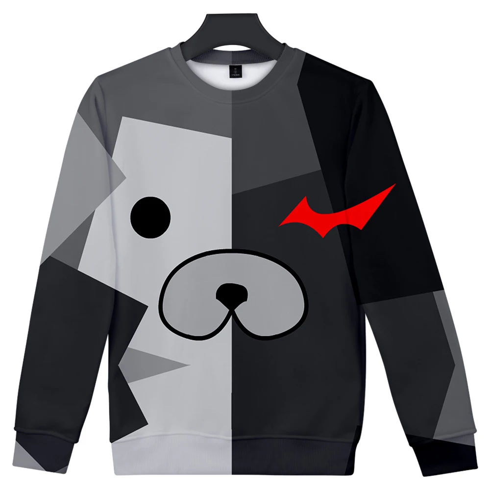 Аниме Danganronpa Косплей Монокума костюм Толстовка толстовка для мальчиков и девочек черный белый пуловер с изображением медведей толстовки унисекс