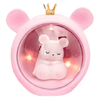 

Cute Mouse Nursery Star Night Light Toddler Lamp Battery Powered Birthday Gift Suit for Kids, Girls and Moms Pink