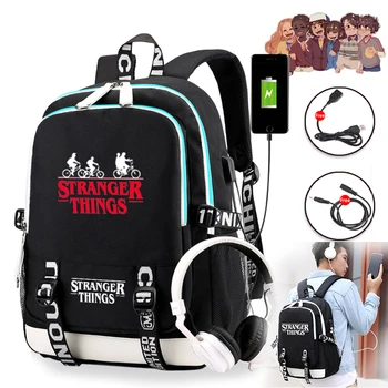

Stranger Things Backpack USB School Bag for Teenager Girls Boys Style Large Capacity Back Pack Rucksack Youth Mochila Infantil
