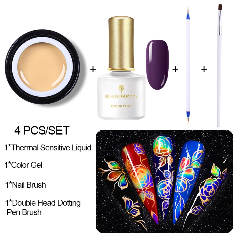 BORN PRETTY 2 г термочувствительный жидкий Лак 12 цветов меняющийся цвет меняющий Жидкий блеск маникюр Дизайн ногтей DIY - Цвет: Сливовый