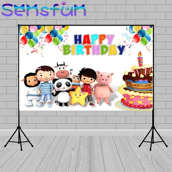 

Photography Background Cartoon Baby Bum Backdrops Bunting Balloons Cake Happy Birthday Kids Photo Booth Studio Props Vinyl