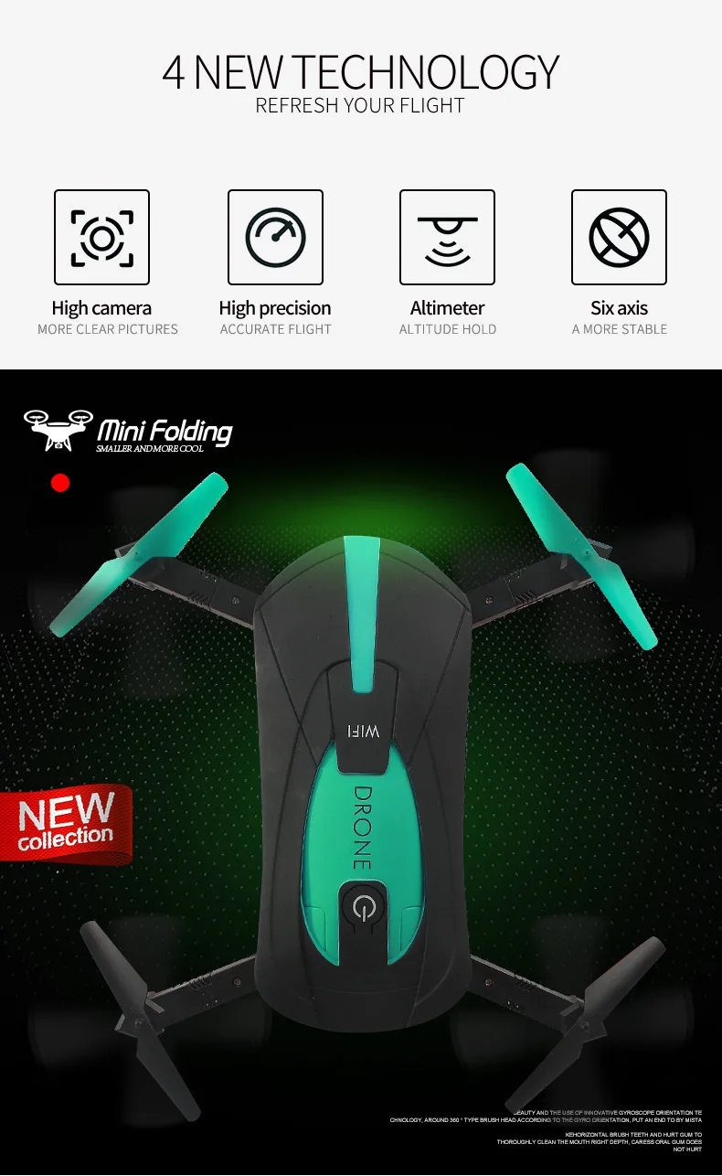 

Jy018 Folding Transformation Remote Control Aircraft WiFi Pocket Unmanned Aerial Vehicle Aerial Photography Quadcopter Pressure