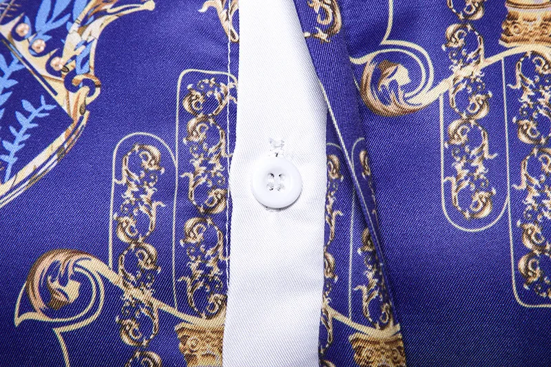 Fashion Luxury Shirt Men Chemise Homme Brand New Mens Casual Button Down Dress Shirts Stage Show Prom Men Baroque Shirt 3XL