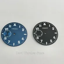 1 шт. 39 мм синий черный Corgeut светящийся циферблат подходит для движения ETA 6497