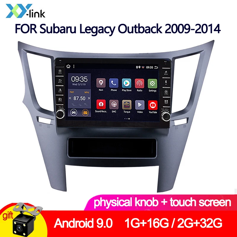 

9 inch Android 9.0 car radio gps navigation FOR Subaru Legacy Outback 2009-2014 multimedia player system with camera button knob