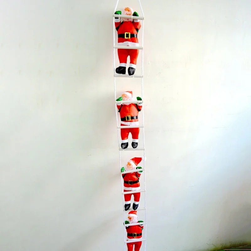 4people 20cm Прекрасный музыкальный Рождественский Санта-Клаус, электрическая подвесная лестница, украшение для рождественской елки, забавные новогодние подарки для детей - Цвет: 4people 20cm