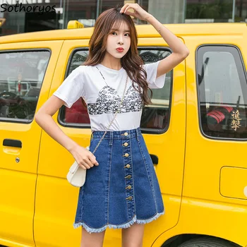 

Skirts Women 2020 Summer New Korean Version of High Waist and Irregular A-shaped Half-length Skirt Womens Clothing Female Trendy
