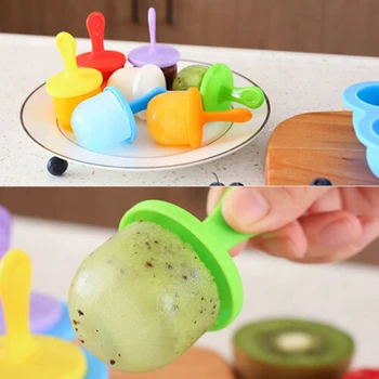

Non-stick Ices Cream Mold 7-hole Mould Silicone Reusable Portable Kitchen Tool RT88