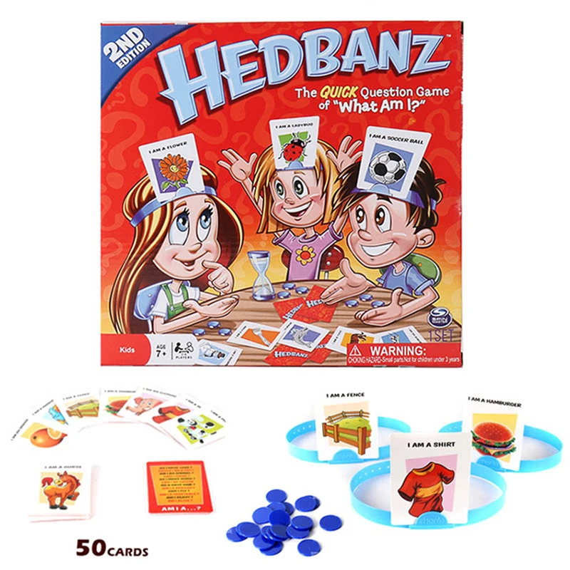 

HedBanz Game Second Edition with Brand New Cards The Quick Question of What am I Cards Board Game Funny Gadgets Novelty Toys