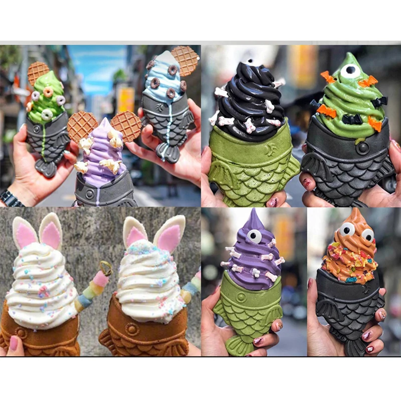 Коммерческая Машина для выпечки японских блинов, машина для NP-199 Taiyaki, электрическая машина для Вафля в виде рыб, 110 В/220 В
