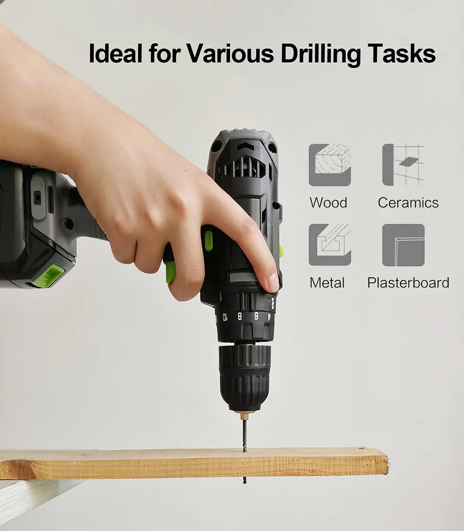 Electric Screwdriver Cordless 18V Mini Portable Electric Drill Lithium Battery Operated Rechargeable Power Tools HOME DIY