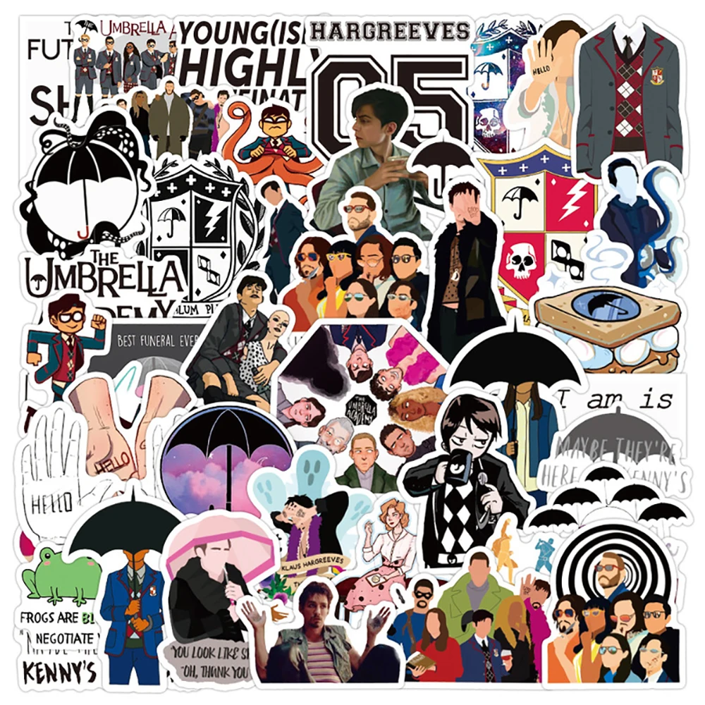 

50PCS Classic TV Show The Umbrella Academy Stickers Graffiti Guitar Laptop Motorcycle Travel Luggage Skateboard Fun Sticker Gift