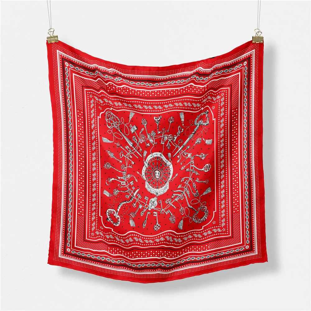 

New Silk Scarf Women's Stole Twill Print Hair Scarf Headscarf Luxury Brand Bags Accessories Hijab Women's Bandana