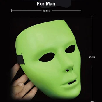 

2019 Halloween Luminous Face Green Mask Hip-Hop GHOST DANCE JabbaWockeeZ Mask for Men and Women